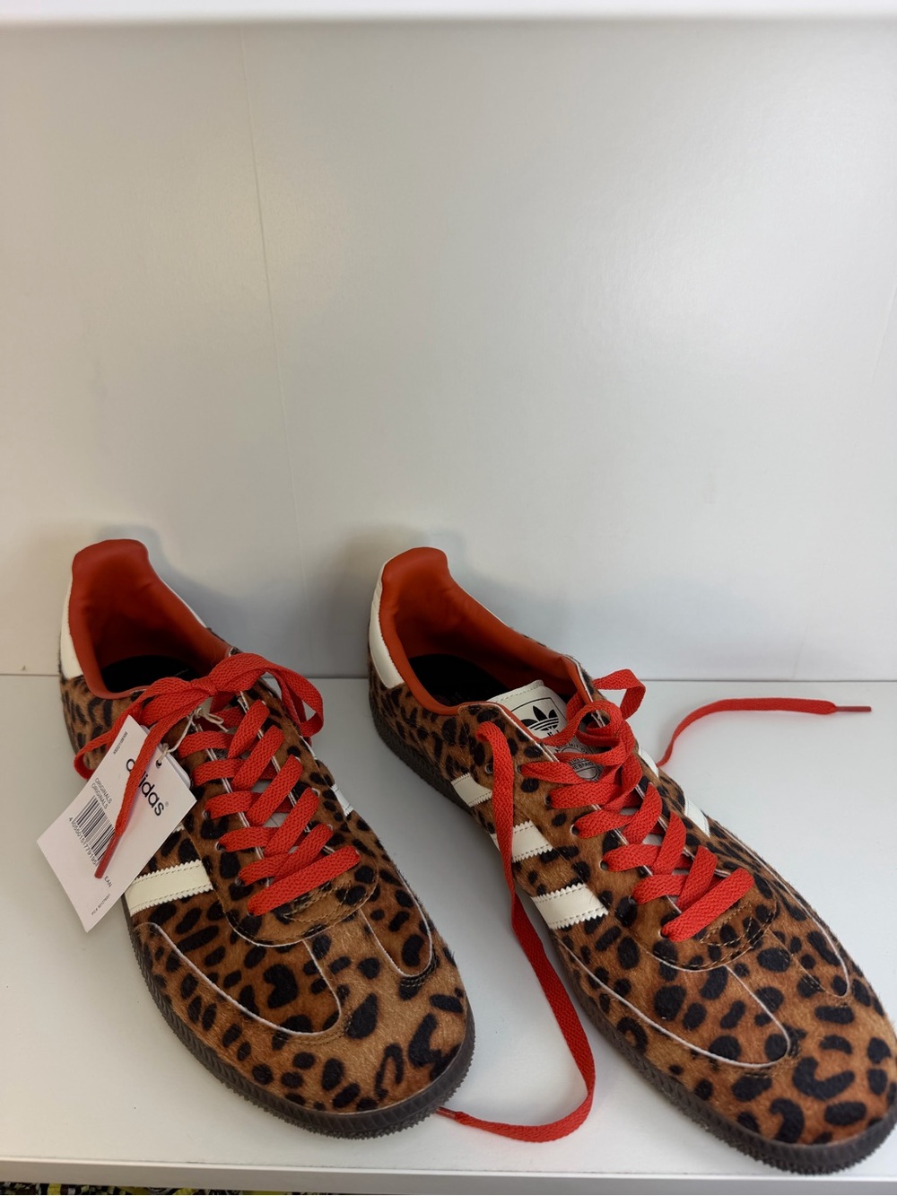 adidas Samba OG Preloved Men’s Leopard Print Sneakers with Red Accents